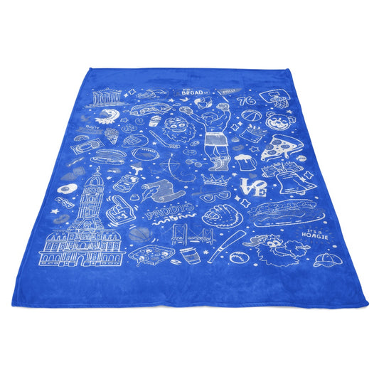 Philly Icons (Blue) - Fleece Blanket