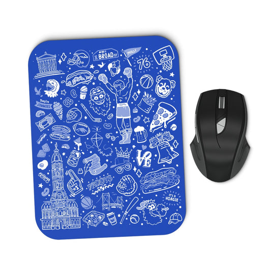 Philly Icons (Blue) - Mousepad