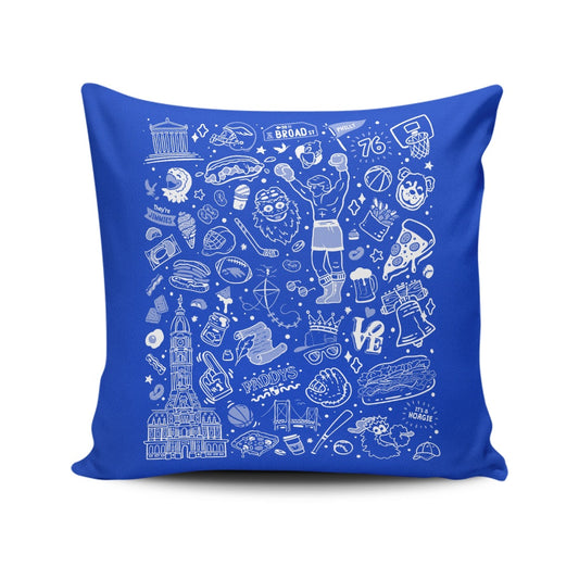 Philly Icons (Blue) - Throw Pillow