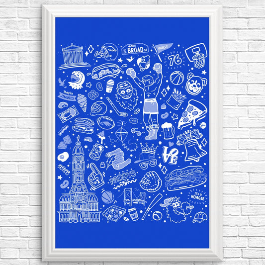 Philly Icons (Blue) - Posters & Prints