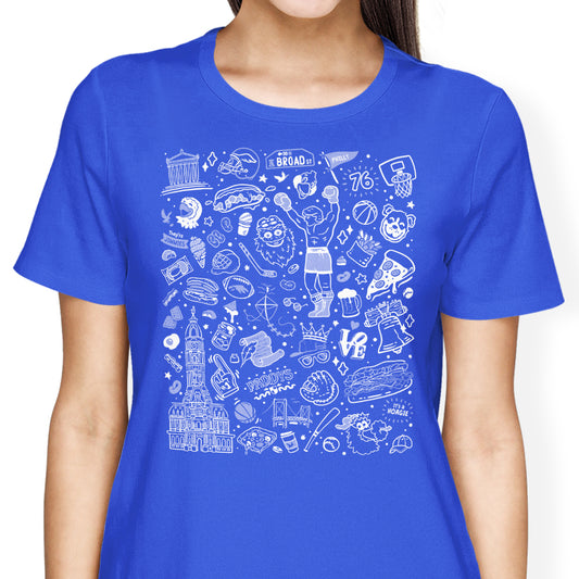 Philly Icons (Blue) - Women's Apparel