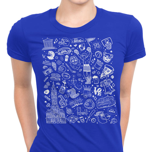 Philly Icons (Blue) - Women's Apparel