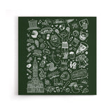 Philly Icons (Dark Green) - Canvas Print
