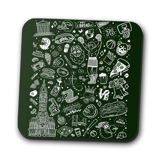 Philly Icons (Dark Green) - Coasters