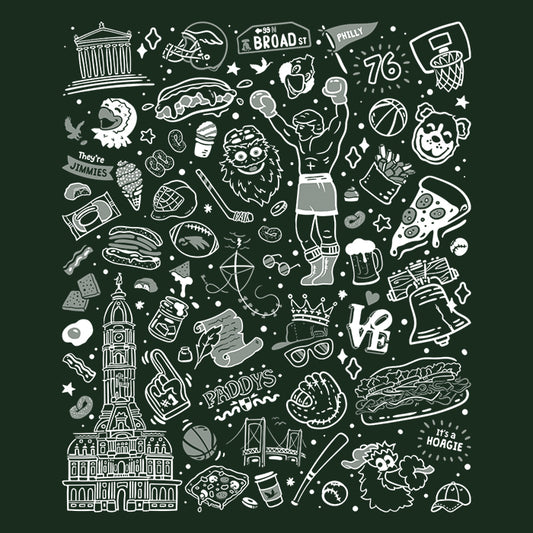 Philly Icons (Dark Green) - Men's Apparel