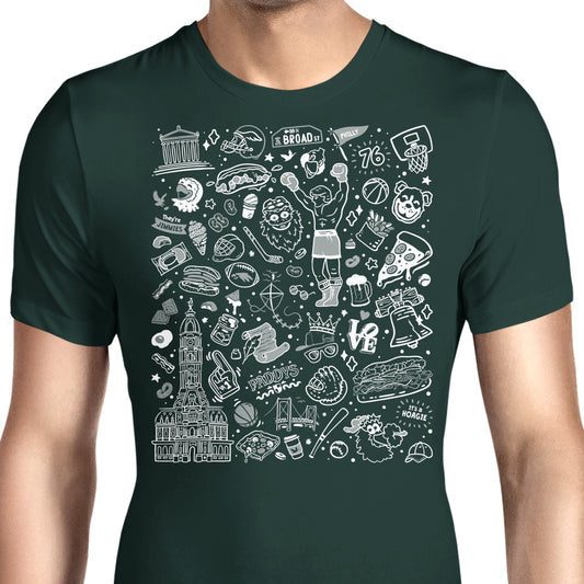 Philly Icons (Dark Green) - Men's Apparel