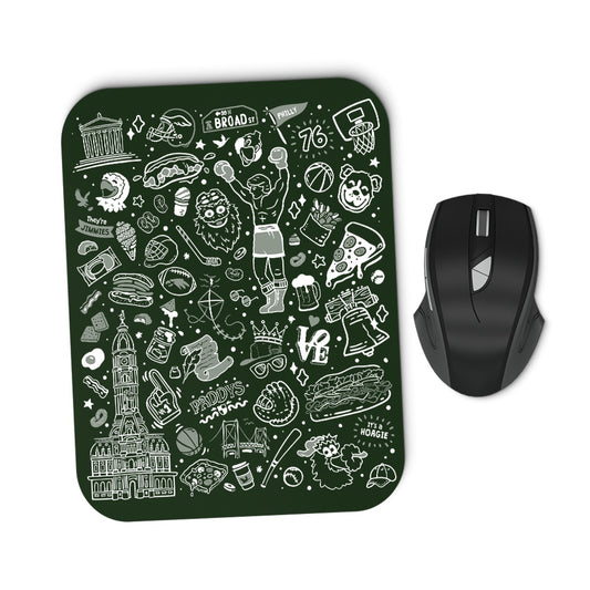 Philly Icons (Dark Green) - Mousepad