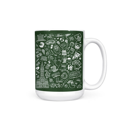 Philly Icons (Dark Green) - Mug