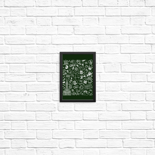 Philly Icons (Dark Green) - Posters & Prints