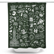 Philly Icons (Dark Green) - Shower Curtain