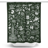 Philly Icons (Dark Green) - Shower Curtain
