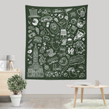Philly Icons (Dark Green) - Wall Tapestry