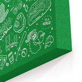 Philly Icons (Green) - Canvas Print