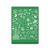 Philly Icons (Green) - Canvas Print