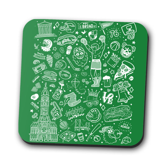 Philly Icons (Green) - Coasters