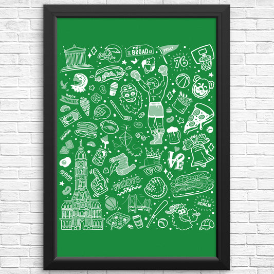 Philly Icons (Green) - Posters & Prints