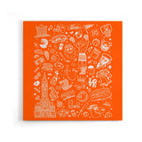 Philly Icons (Orange) - Canvas Print