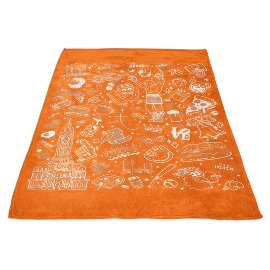 Philly Icons (Orange) - Fleece Blanket