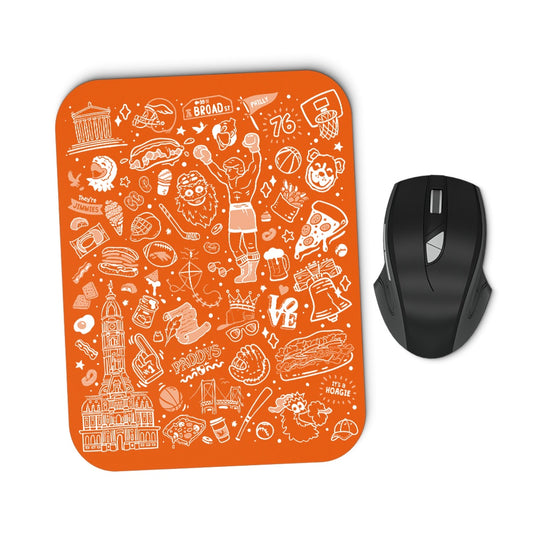 Philly Icons (Orange) - Mousepad