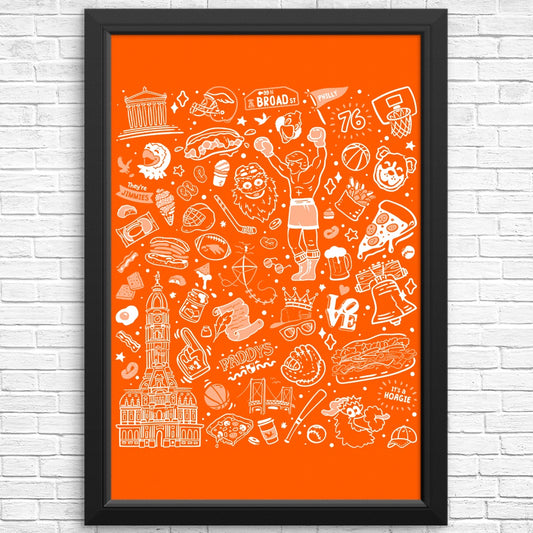 Philly Icons (Orange) - Posters & Prints