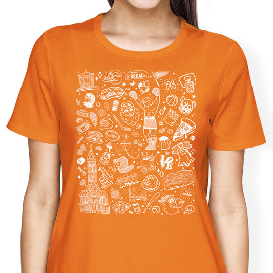 Philly Icons (Orange) - Women's Apparel