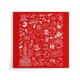 Philly Icons (Red) - Canvas Print
