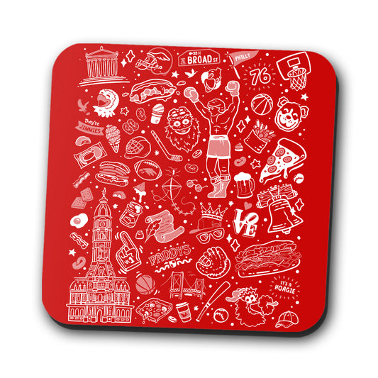 Philly Icons (Red) - Coasters