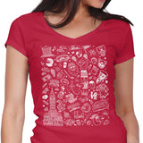 Philly Icons (Red) - Women's V-Neck