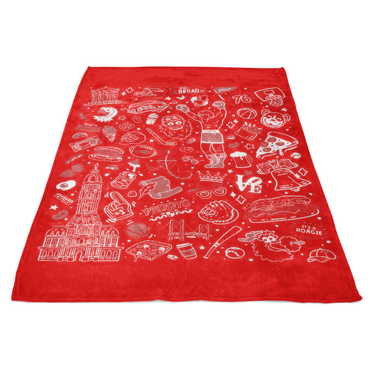 Philly Icons (Red) - Fleece Blanket