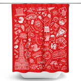 Philly Icons (Red) - Shower Curtain