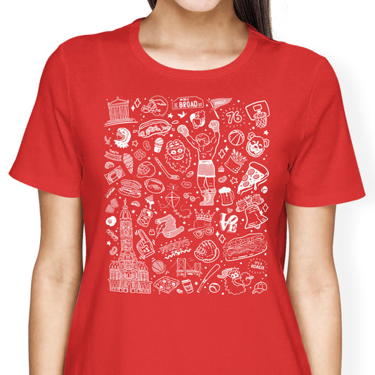 Philly Icons (Red) - Women's Apparel