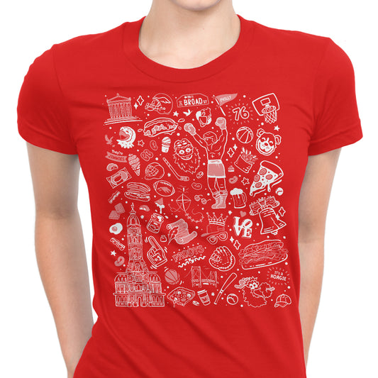 Philly Icons (Red) - Women's Apparel