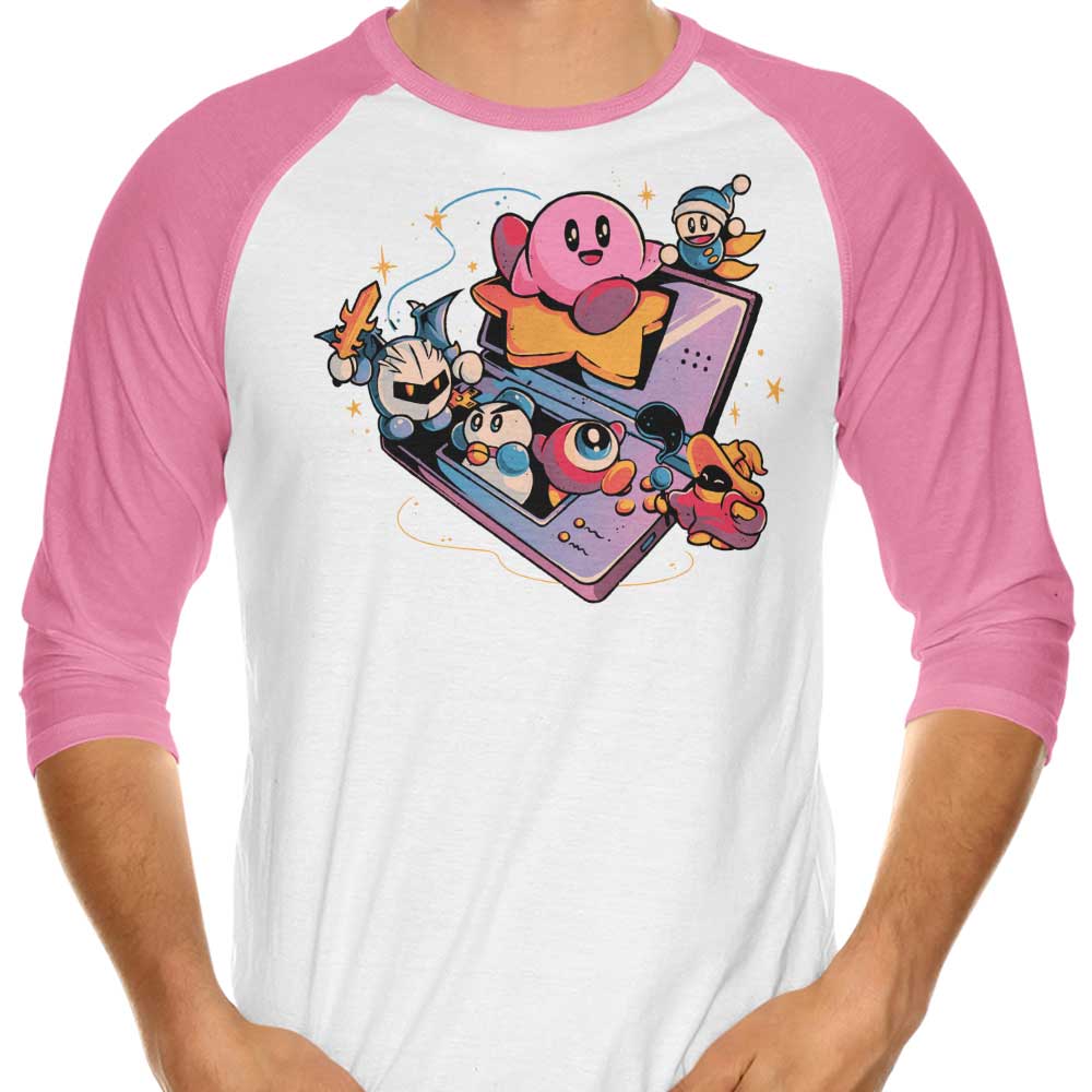 Pink Blob Game - 3/4 Sleeve Raglan T-Shirt