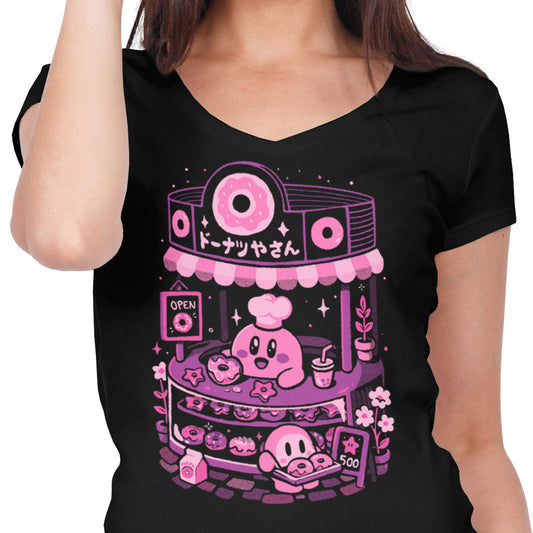 Pink Puff Donuts - Women's V-Neck