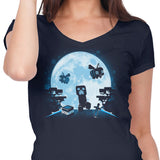Pixel Moon - Women's V-Neck