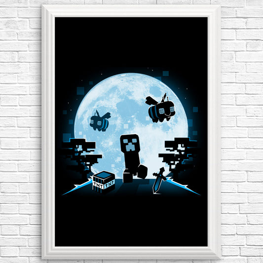 Pixel Moon - Posters & Prints