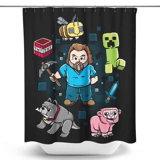 Pixel World - Shower Curtain
