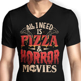 Pizza and Horror - Men's V-Neck