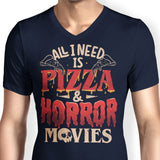 Pizza and Horror - Men's V-Neck