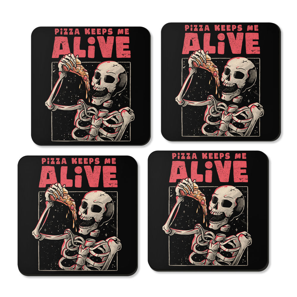 Pizza Keeps Me Alive - Coasters