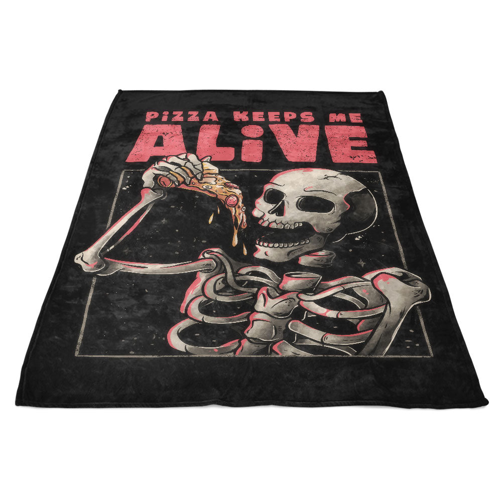 Pizza Keeps Me Alive - Fleece Blanket
