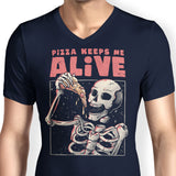 Pizza Keeps Me Alive - Men's V-Neck