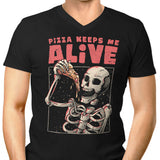 Pizza Keeps Me Alive - Men's V-Neck