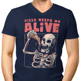 Pizza Keeps Me Alive - Men's V-Neck