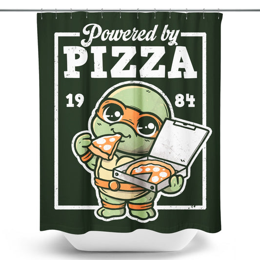 Powered by Pizza - Shower Curtain