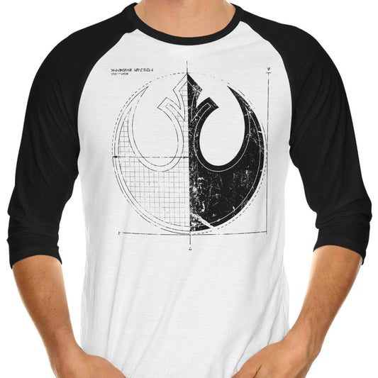 Rebellion Blueprint (Alt) - 3/4 Sleeve Raglan T-Shirt