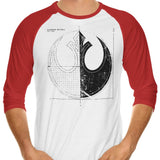 Rebellion Blueprint (Alt) - 3/4 Sleeve Raglan T-Shirt
