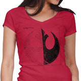 Rebellion Blueprint (Alt) - Women's V-Neck