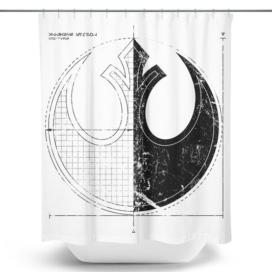 Rebellion Blueprint (Alt) - Shower Curtain
