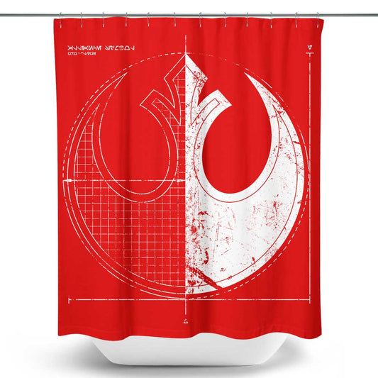 Rebellion Blueprint - Shower Curtain